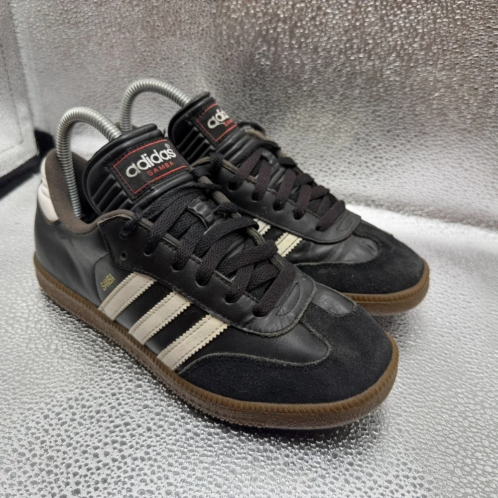 Size 5 Adidas Samba Classic Black Gum Mens Lace-Up Casual Sneaker Shoes 036516